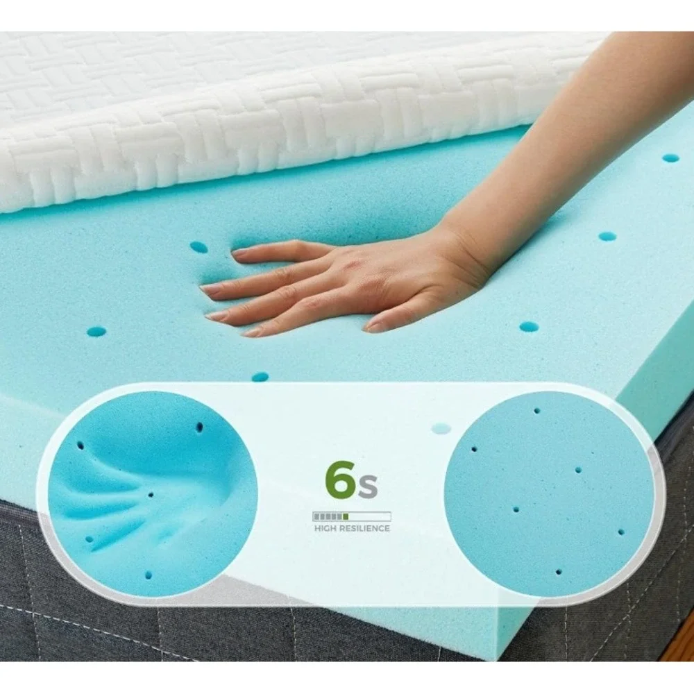 PERLECARE Twin XL 3 inch Cooling Mattress Topper Bamboo Cover Memory Foam